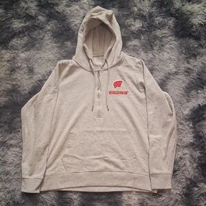Antigua Wisconsin Men's Light Gray Hoodie